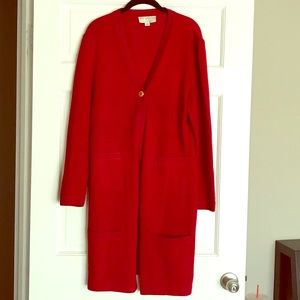 St. John long cardigan with gold buttons